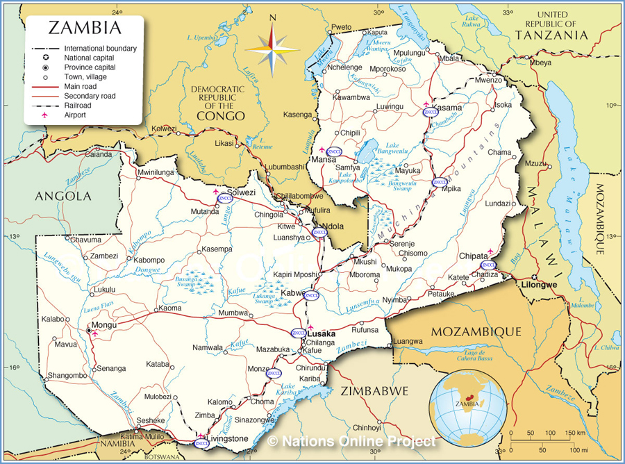 ZNCCL Zambia map